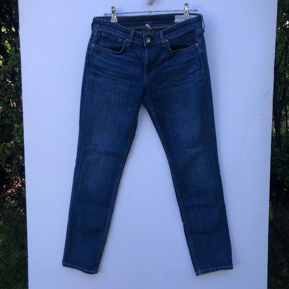 rag & bone Denim - Rag and Bone Dre Low Rise Slim Fit Mid Indigo Boyfriend Jeans Size 28